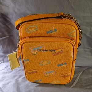 Michael Kors Orange Patterned Messenger Bag